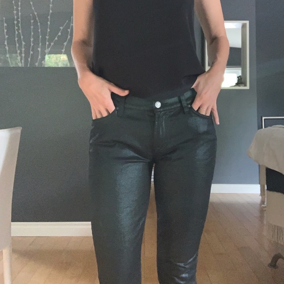 7 For All Mankind Green The Skinny Jean Size 28 - Picture 6 of 7